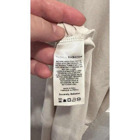 Aritzia The Group Babaton Off White Mid Maxi Midas Dress Side Slits Size Large - Picture 5 of 6